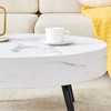 GlasFlength Round Coffee Table, Modern and Stylish Design, Suitable for Living Room, Patio, Bedroom, White, 31.5" * 31.5" * 9.4" - 4 of 4