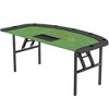 Soozier Poker Table Foldable, 72" Portable Folding Casino Blackjack Table for 8 Players with Felt Surface, Cup Holders, Chip Tray, Dealer Spot, Green - 4 of 4