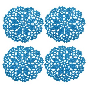 Unique Bargains Cotton Floral Pattern Vintage Lace Absorbent Coasters 4 Pcs - 1 of 4