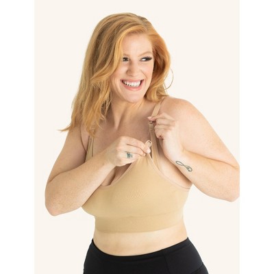 Image of Leading Lady The Ashley - Seamless Comfort Maternity Nursing Bra in Salt Beige, Size: 3X.