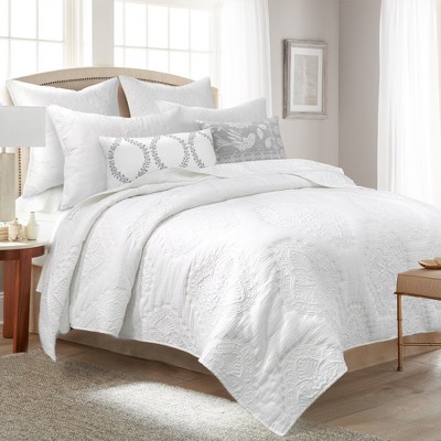 White Cotton Muslin Stitch Euro Sham Set of 2