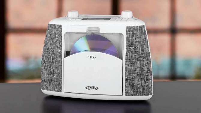 JENSEN Portable Bluetooth CD Music System - White (CD-565), 2 of 6, play video