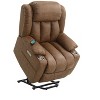 Racxily Brown Leather Aire Power Motion Recliner with Lift, Heating & Massage Function - 4 of 4