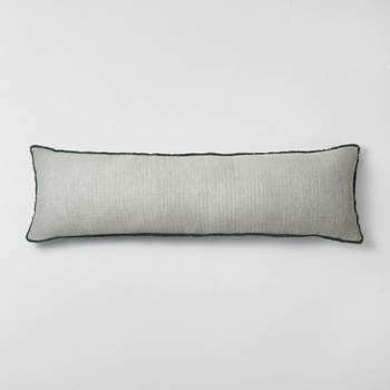 Lumbar Textured Chambray Cotton Bed Decorative Throw Pillow  - Casaluna™