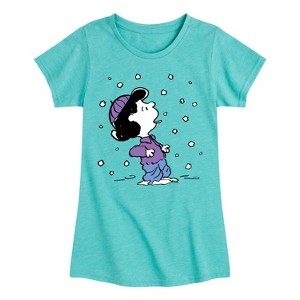 Girls' - Peanuts - Lucy Snow Fitted Short Sleeve Graphic T-Shirt - 1 of 4