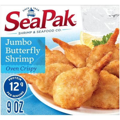 Seapak Frozen Jumbo Butterfly Shrimp With Crispy Breading - 9oz : Target