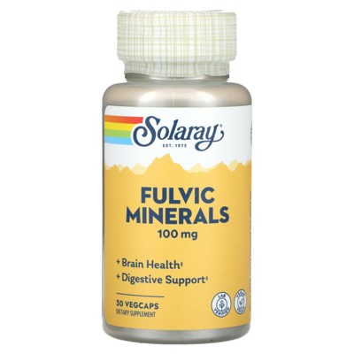 Solaray Fulvic Minerals, 100 mg, 30 VegCaps