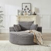 55''W Fluffy Corduroy Sleeper Chair with Pillows, Modern Extra Wide Sofa Chair for Living Room, Bedroom or Lounge - ModernLuxe - 2 of 4