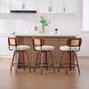 Okak Set of 2/3 PU/Linen Swivel Counter Height Bar Stools for Dining Rooms,Armless Chairs Bar Island Stools with Wooden Back - 4 of 4