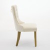 Gulches 2-Piece Dining Chairs - Milky White Velvet, Golden Solid Wood Legs with Nailhead Trim, High-End Modern Dining Seats - 4 of 4