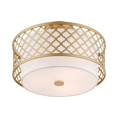 Soft Gold Drum Semi-Flush Mount Ceiling Light
