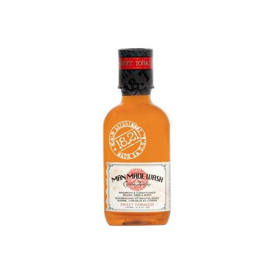 18.21 Man Made Sweet Tobacco 3-in-1 Men's Travel Size Shampoo, Conditioner + Body Wash, 3.4 oz