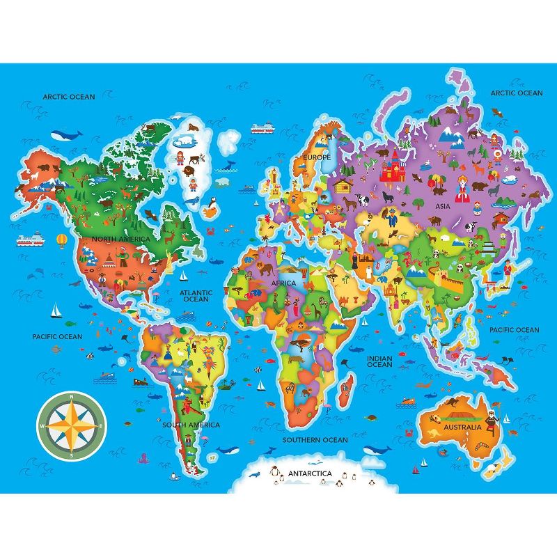 MasterPieces Inc Educational World Map 60 Piece Jigsaw Puzzle, 3 of 7