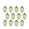 SEVOBAL Tree Ornaments Set of 12 Glass Teardrop Hanging Ornaments with Glitter Detailing – Elegant Decor for Christmas Tree, Green, 2.3"*2.3"*3.5" - 2 of 4