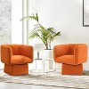Swivel Barrel Chair 360°,Mid Century Modern Round Accent Armchair with Arms, for Living Room, Bedroom, Office or Waiting Room, Orange - 4 of 4