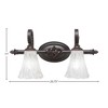 Toltec Lighting Elegante 2 - Light Vanity in  Dark Granite with 5.5" Fluted Italian Ice Shade - 2 of 2