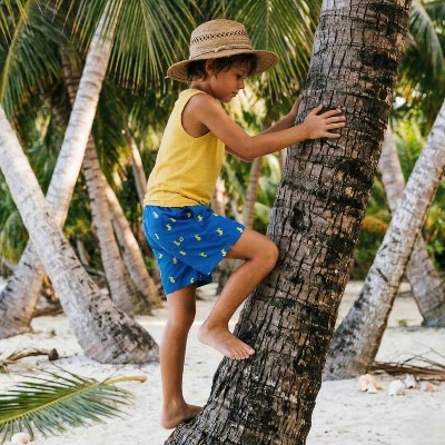 Rokka&Rolla Boys' Pattern Swim Shorts with Compression Liner-Blue Crocodile, size 8 — фото 4