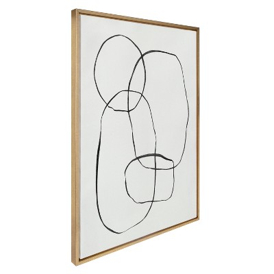 Sylvie Gold Framed Abstract Circles Canvas Art 30.87" x 41.87"