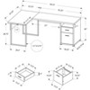 Monarch Specialties 78.75" Reversible Home Office L-Shape Computer Desk in Dark Taupe - 4 of 4