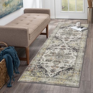 Area Rug, Machine Washable Rug, Stain Resistant Non-Slip Kitchen Rug, Traditional Distressed Accent Rug, Vintage Carpet for Bedroom, Dining Room - 1 of 4