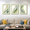 FONTOI 3pcs Abstract Flowing Framed Wall Art, Replaceable Canvas Prints Modern Wall Decor Living Room, Sofa Background, Green 18"* 24"*1.2" - 2 of 4