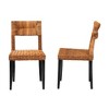 bali & pari Manrico Wood and Natural Rattan Dining Chair Dark Brown/Natural Brown: Bohemian Style, Geometric Weave, No Assembly Required - 4 of 4