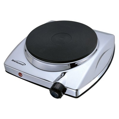 Brentwood Electric 1000W Single Hotplate in Chrome Finish