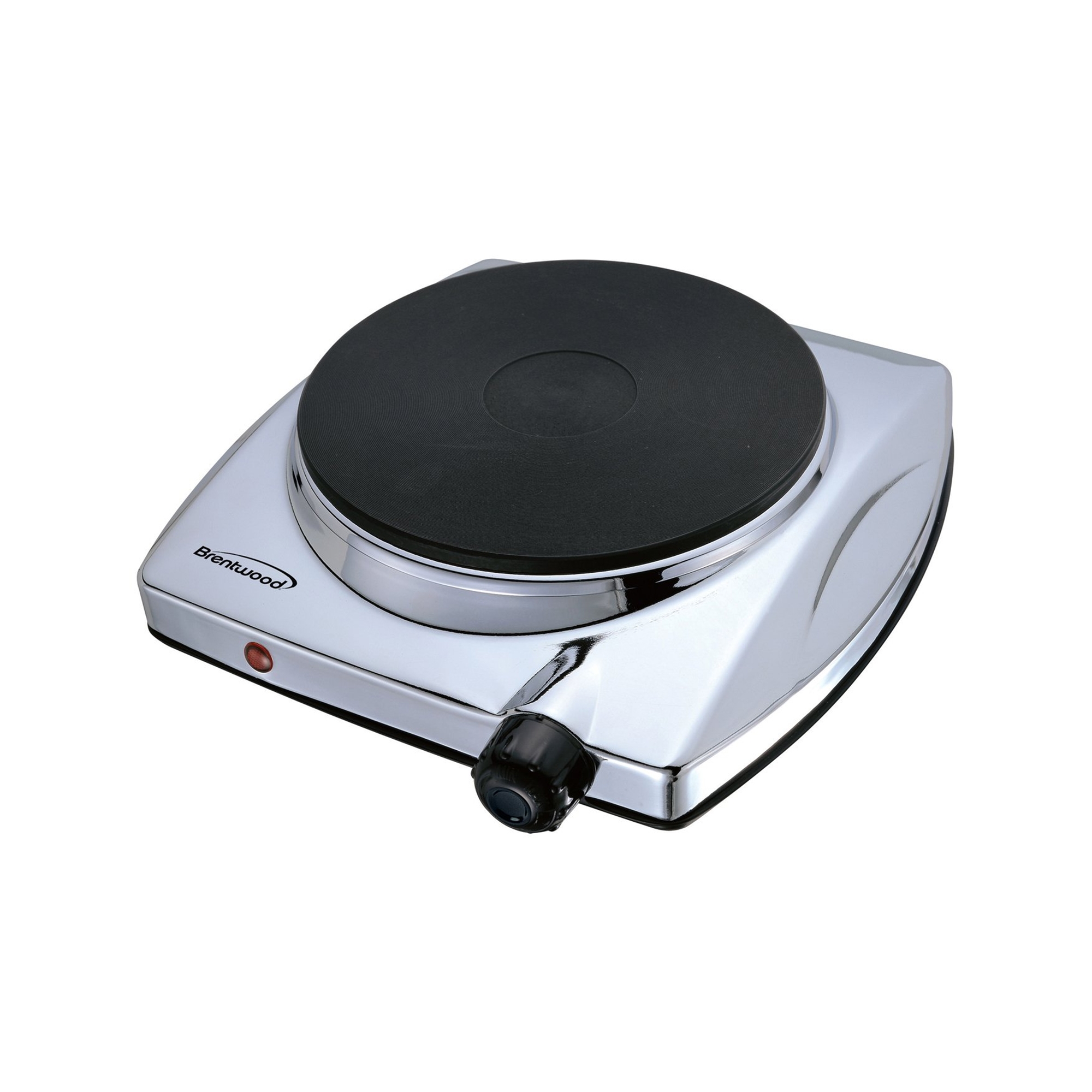 Brentwood Electric 1000W Single Hot Plate in Chrome Finish