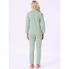 INSPIRE CHIC Women's Cotton Sleepwear Button Down Lounge Long Sleeve Shirt and Pants Pajama Sets - 4 of 4