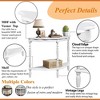 LIVAREEmlen 42''Retro Circular Curved Half-Moon Console Table with Cloud Design Top and Open Shelf Solid Wood Frame and Legs, Milk White - 4 of 4