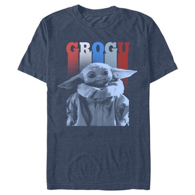 Men's Star Wars The Mandalorian Fourth of July Grogu Portrait T-Shirt
