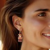Ross-Simons 12.70 ct. t.w. Multi-Gemstone and Multicolored Enamel Santa in Chimney Drop Earrings in 18kt Gold Over Sterling - 2 of 3