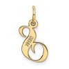 Black Bow Jewelry 14k Yellow Gold Ella Collection Small Fancy Script Initial Pendant A-W - 3 of 4