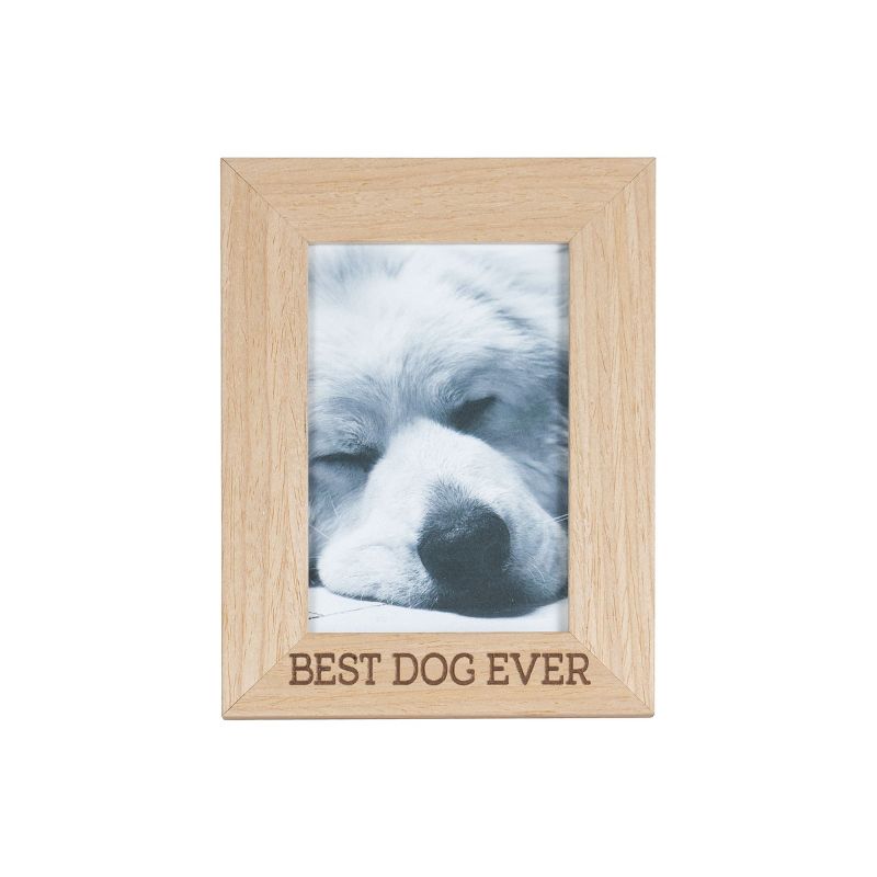 4x6 Inches "Best Dog Ever" Natural Wood & Glass Photo Frame - Foreside Home & Garden, 1 of 9
