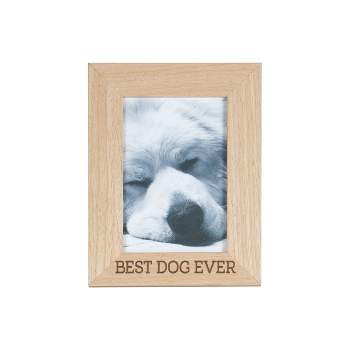 4x6 Inches "Best Dog Ever" Natural Wood & Glass Photo Frame - Foreside Home & Garden