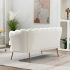 Mlmh & Kngwa 59"W Upholstered Loveseat, Modern 2-Seater Small Sofa Couch with Metal Legs - 3 of 4