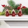 Transpac Resin Striped Hat Bird Figurine Set of 3 Christmas Home Decorations - 2 of 2