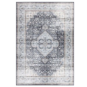 Area Rug Machine Washable Rug Non Slip Indoor Carpet Vintage Distressed Low Pile Rugs Foldable Retro Printed Rug for Bedroom Living Room Kids Room - 1 of 4