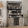 Nasitip 75" Tall Coffee Bar Cabinet with Storage, Kitchen Buffet Sideboard with Sliding Barn Door, Coffee Hutch Cabinet for Dining Room - 2 of 4