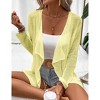 Lightweight Crochet Cardigan Sweater Rib Knit Open Front Sweater Coats - 4 of 4