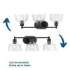 Progress Lighting Singleton 3-Light Vanity Fixture, Matte Black, Clear Glass Shades - 3 of 4