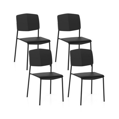 Tangkula Dining Chair Set of 4 w/Ergonomic Backrest & Wide Seat Stackable Kitchen Chairs