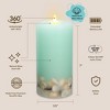 LumiPur Signature Coastal Collection Flameless LED Wax Pillar Candle with Seashell Embed Seafoam - 4 of 4