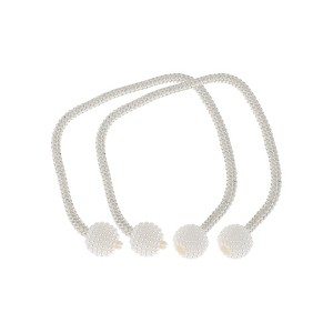 Unique Bargains Buckle Faux Pearl Curtain Tie Polyester ABS 2 Pcs - 1 of 4