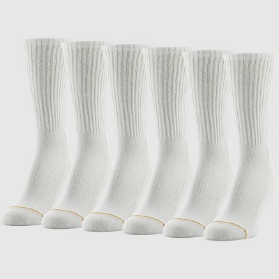 All Pro Women's 6pk Crew Cotton Socks - White 4-10: Arch Support, Cushioned Sole, Moisture Wicking