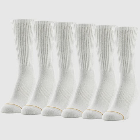 All Pro Women's 6pk Crew Cotton Athletic Socks - White 4-10