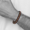 Black Bow Jewelry Rose Tone/Black Plated Stainless Steel Black Leather Bracelet, 8.5 In - 3 of 4