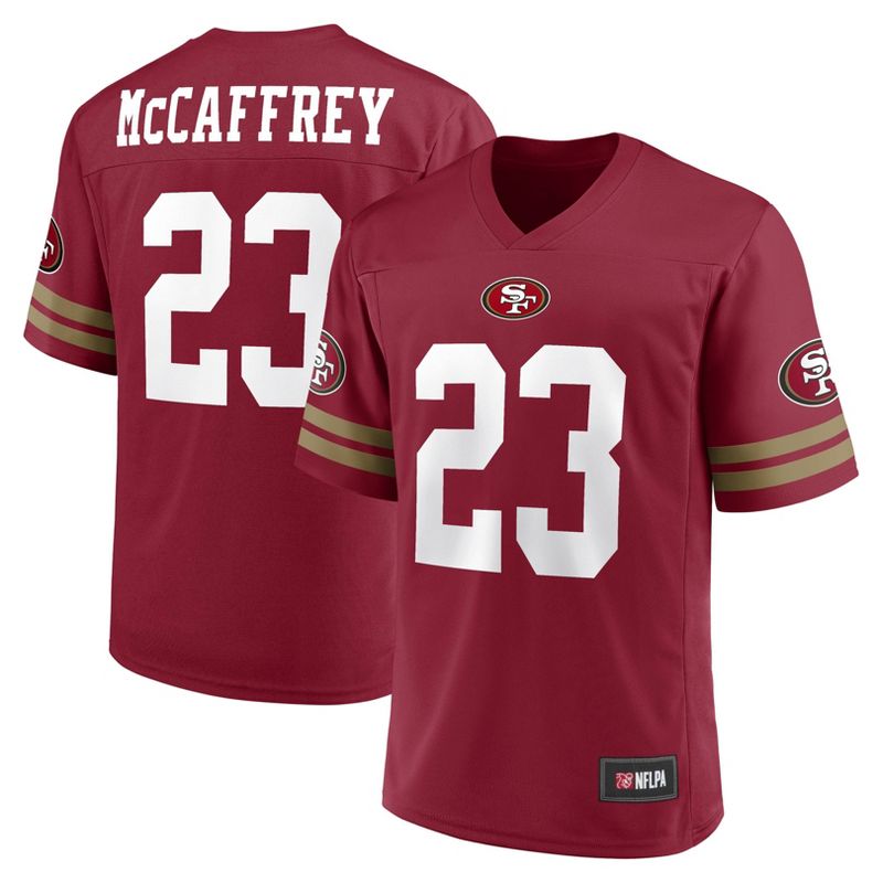 NFL San Francisco 49ers McCaffrey #23 Men&#39;s V-Neck Jersey, 1 of 4