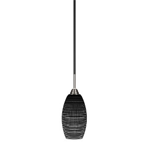 Toltec Lighting Paramount 1 - Light Pendant in  Matte Black/Brushed Nickel with 5.5" Black Matrix Shade - 1 of 1
