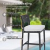 QingMoon Patio Bar Stools Set of 2, Aluminum Counter Height Chairs with Ergonomic Backrest, Tapered Legs and Footrest Weather-Resistant for Garden - 4 of 4